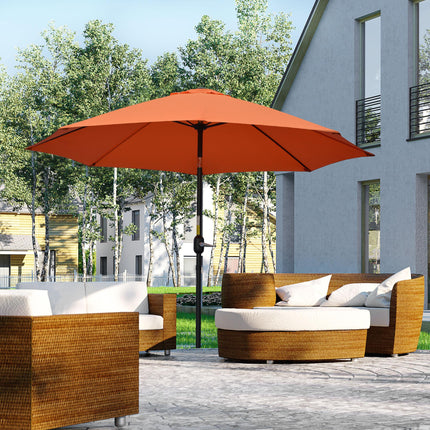 2.6 Metre Patio Parasol with Tilt and Crank Aluminium Frame - Orange