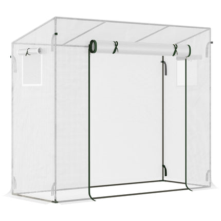 Walk-In Garden Greenhouse with Steel Frame and Window - Green