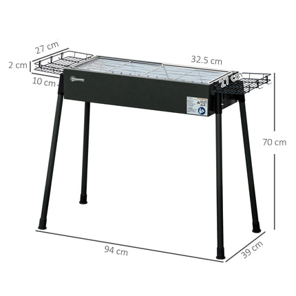 Portable Charcoal BBQ Grill with Seasoning Baskets for Camping Picnic Hiking