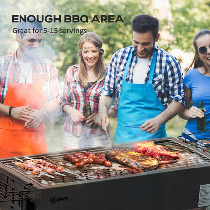 Portable Charcoal BBQ Grill with Seasoning Baskets for Camping Picnic Hiking