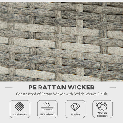 Outdoor PE Rattan Gas Fire Pit Table with Rain Cover - Mixed Grey