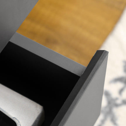 Modern Sideboard with Double Doors, 3 Drawers & Adjustable Shelves for Living Dining Room - Dark Grey