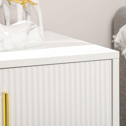 Elegant Three Drawer Chest with Gold Handles - White