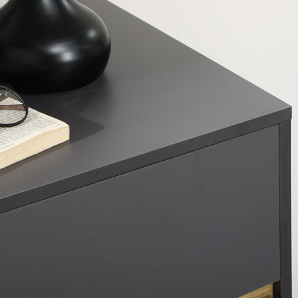 3-Drawer Chest Storage Organizer 80x40x80cm for Bedroom & Living Room - Dark Grey