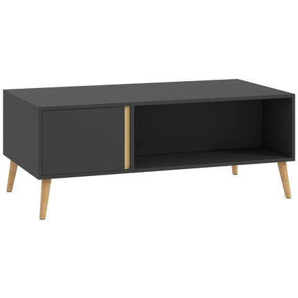 Modern Coffee Table with Storage Cabinets and Compartments 115x58x45cm - Grey
