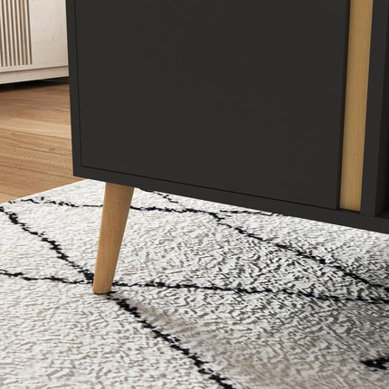 Modern Coffee Table with Storage Cabinets and Compartments 115x58x45cm - Grey