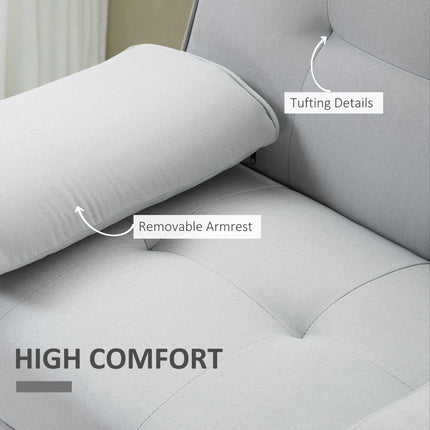 3 Seater Scandinavian Recliner Sofa Bed with Adjustable Back and Middle Table Cup Holder - Grey