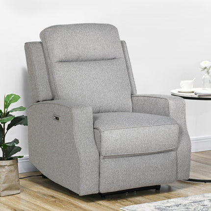 150° Electric Reclining Chair with USB Port and Footrest - Grey