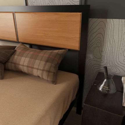Industrial Double Bed Frame with Under-Bed Storage - Rustic Brown