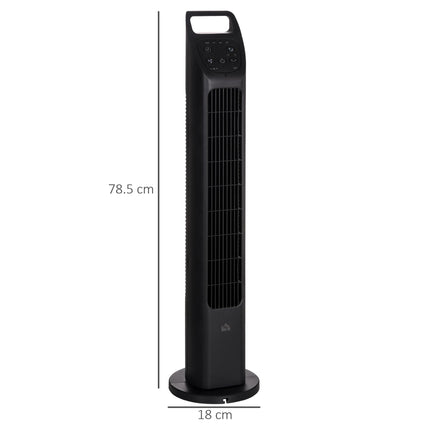 Oscillating Tower Fan with Remote, 4H Timer, 3 Speeds, Quiet Cooling Floor Fan for Home Bedroom Office - Black
