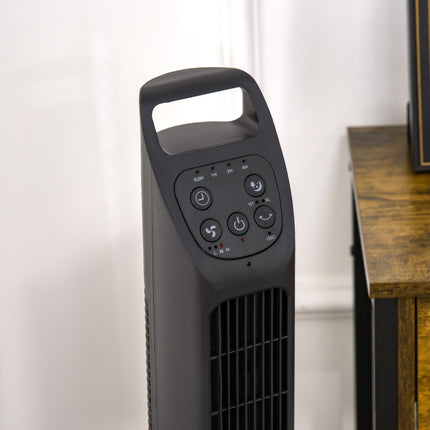 Oscillating Tower Fan with Remote, 4H Timer, 3 Speeds, Quiet Cooling Floor Fan for Home Bedroom Office - Black