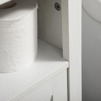 Under Sink Bathroom Vanity Unit with Double Doors and U-Shaped Cut-Out - White