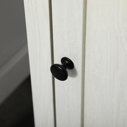 Tall Bathroom Storage Cabinet with Door & Adjustable Shelves 39.5x30x160 cm - White
