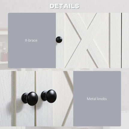 On-Wall Farmhouse Bathroom Storage Cabinet - White