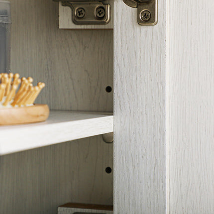 On-Wall Farmhouse Bathroom Storage Cabinet - White