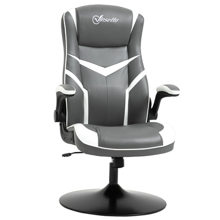 Video Best Adjustable Height Gaming Chair with Swivel Base and PVC Leather - Grey
