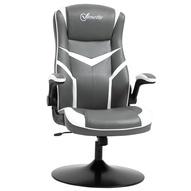 Video Best Adjustable Height Gaming Chair with Swivel Base and PVC Leather - Grey