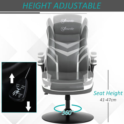 Video Best Adjustable Height Gaming Chair with Swivel Base and PVC Leather - Grey