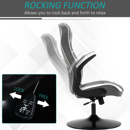 Video Best Adjustable Height Gaming Chair with Swivel Base and PVC Leather - Grey