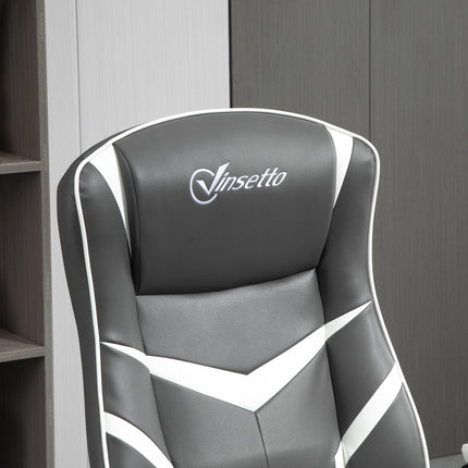 Video Best Adjustable Height Gaming Chair with Swivel Base and PVC Leather - Grey