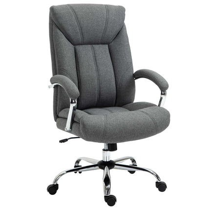 Swivel Desk Chair with Adjustable Height, Armrests & Wheels for Home Office - Grey Linen