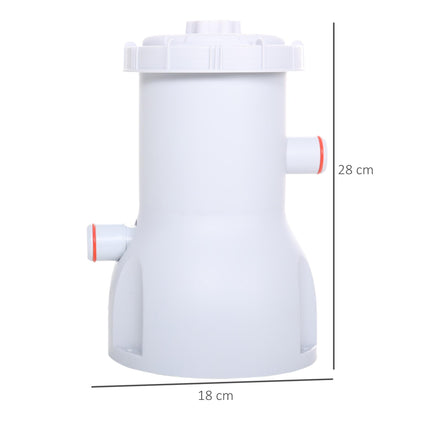 Cartridge Filter Pump for 13'-15' Above Ground Pools 800GPH with Hose & Clamps - White
