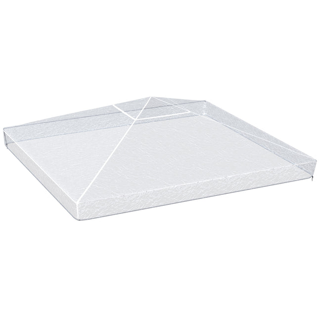 3 Piece Waterproof 3x3 Metre Gazebo Cover with Secure Pull Cord - Clear