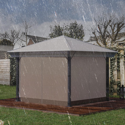 3 Piece Waterproof 3x3 Metre Gazebo Cover with Secure Pull Cord - Clear