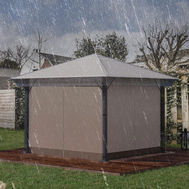 3 Piece Waterproof 3x3 Metre Gazebo Cover with Secure Pull Cord - Clear