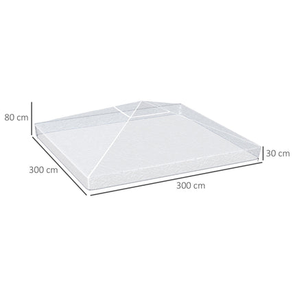 3 Piece Waterproof 3x3 Metre Gazebo Cover with Secure Pull Cord - Clear