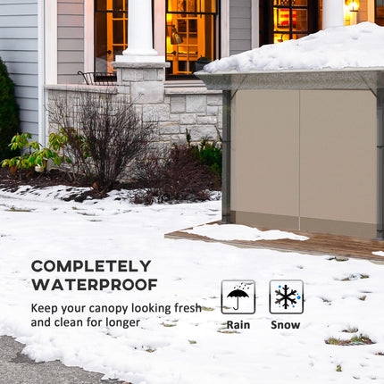 3 Piece Waterproof 3x3 Metre Gazebo Cover with Secure Pull Cord - Clear