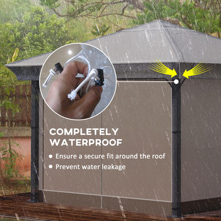 3 Piece Waterproof 3x3 Metre Gazebo Cover with Secure Pull Cord - Clear