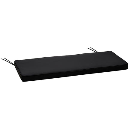 2-Seater Garden Bench Cushion Set Water Resistant - Black