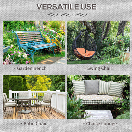 2-Seater Garden Bench Cushion Set Water Resistant - Black