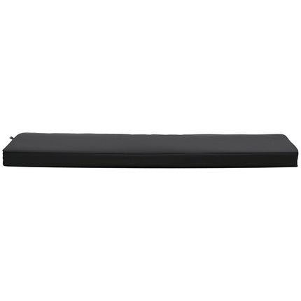 2-Seater Garden Bench Cushion Set Water Resistant - Black