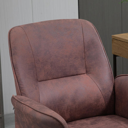 Microfibre Mid Back Swivel Office Desk Chair with Armrests - Red
