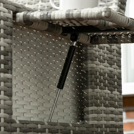 2 Seater Outdoor Rattan Daybed Set with Fire Retardant Cushions - Grey