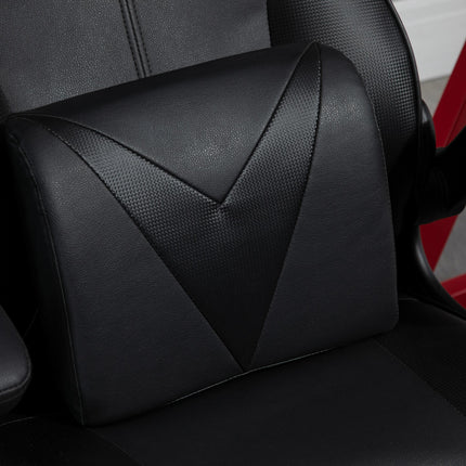 Video Game Racing Style Office Chair with Lumbar Support, Swivel Base & Flip-up Armrests - Black