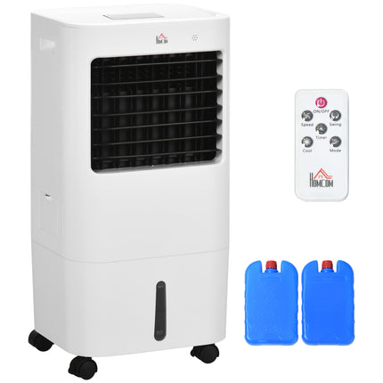 Mobile Air Cooler with 15L Tank, Oscillation & Remote Control - White