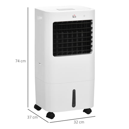 Mobile Air Cooler with 15L Tank, Oscillation & Remote Control - White