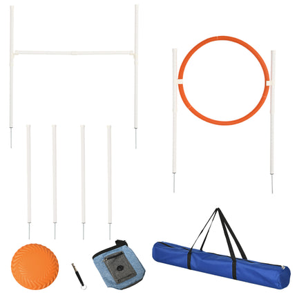 Pet Dog Agility Training Equipment Set with Carry Bag - Multicolour