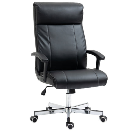 High-Back Massage Office Chair with Vibration, Tilt, Remote & Adjustable Height - Black