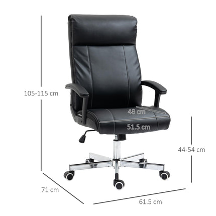 High-Back Massage Office Chair with Vibration, Tilt, Remote & Adjustable Height - Black
