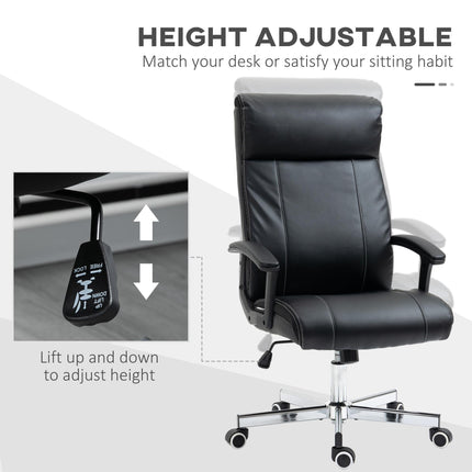 High-Back Massage Office Chair with Vibration, Tilt, Remote & Adjustable Height - Black