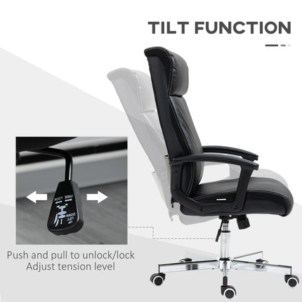 High-Back Massage Office Chair with Vibration, Tilt, Remote & Adjustable Height - Black