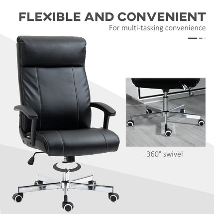 High-Back Massage Office Chair with Vibration, Tilt, Remote & Adjustable Height - Black
