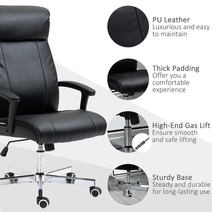 High-Back Massage Office Chair with Vibration, Tilt, Remote & Adjustable Height - Black