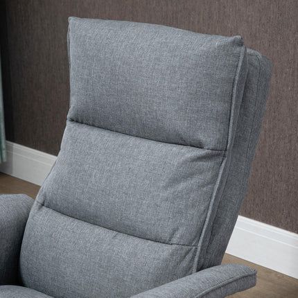 Massage Swivel Recliner Chair with Footstool, Remote Control, Timer & Steel Base - Grey