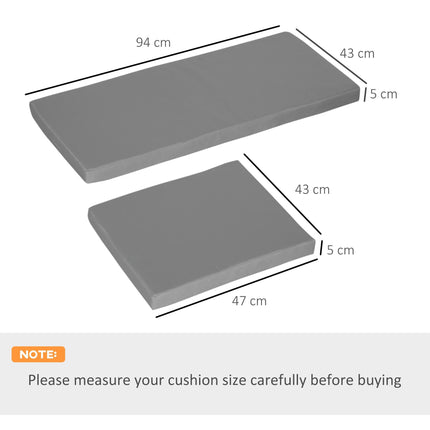 3 Piece Outdoor Seat Cushion Set for Rattan Furniture - Dark Grey