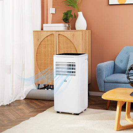 9,000 BTU Portable Air Conditioner with WiFi, Dehumidifier & Remote for 20m² Room - White